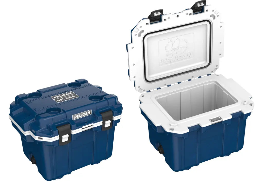 Buy a Pelican 30QT cooler in Canada with midnight blue exterior and white interior colour 